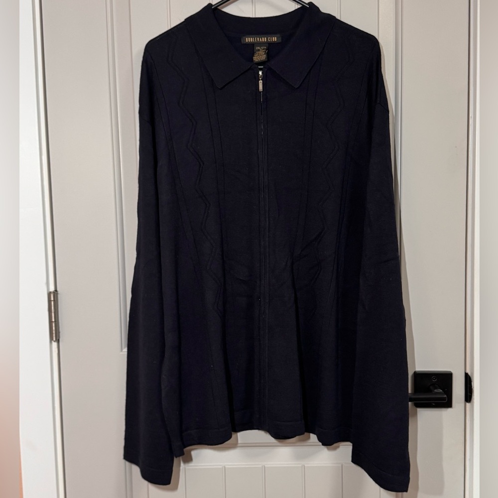 Boulevard Club Navy Zip-Up Sweater